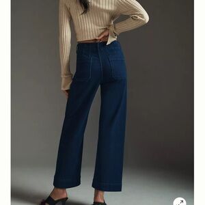 The Colette Denim High-Rise Cropped Wide-Leg Jeans by Maeve